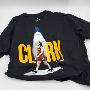 Nike Caitlin Clark Black Graphic Tee with Yellow Block Lettering